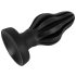 ANOS - Zwarte, ribbelige anaalplug - 7 cm zacht plezier!
