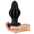 ANOS - Zwarte, ribbelige anaalplug - 7 cm zacht plezier!