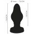 ANOS - buttplug met ribbels - zacht siliconen - zwart - 7cm