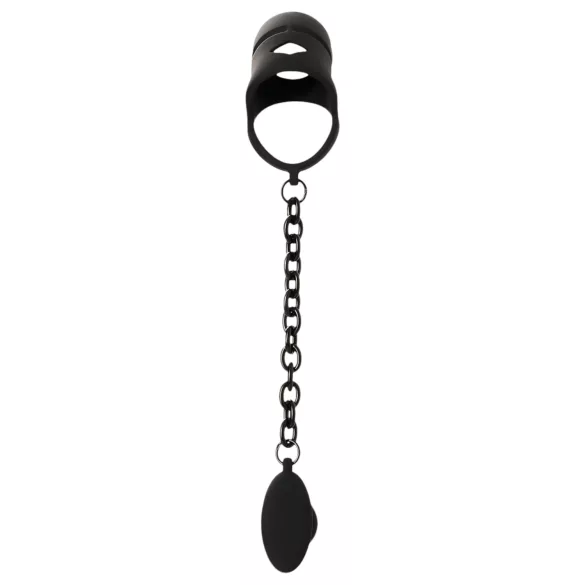 Black Velvets - siliconen peniskooi met buttplug - zwart