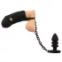 Black Velvets - siliconen peniskooi met buttplug (zwart)