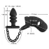 Black Velvets - siliconen peniskooi met buttplug (zwart)