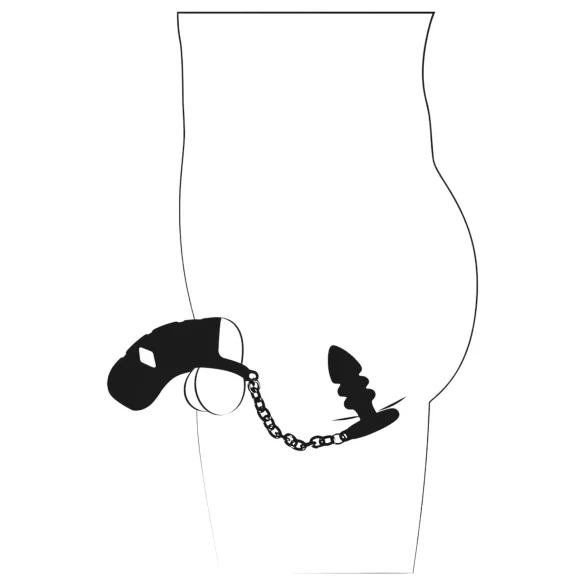 Black Velvets - siliconen peniskooi met buttplug (zwart)