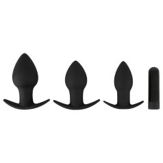   Black Velvet - oplaadbare anale vibratorset - 3-delig (zwart)