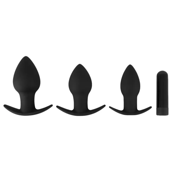 Black Velvets - anaal vibrator set - oplaadbaar - 3-delig - zwart