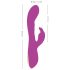 Javida Thumping Rabbit - 3-motorige klitorisstimulator vibrator (paars)