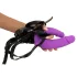 SMILE - strap-on dubbel dildo met slip - siliconen paars-zwart