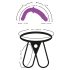 SMILE - Dubbele strap-on met slipje (paars-zwart)