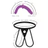 SMILE - strap-on dubbel dildo met slip - siliconen paars-zwart