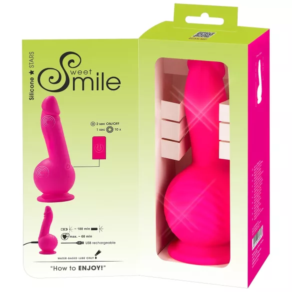 SMILE Powerful - vibrator met zuignap - 2 motoren - oplaadbaar - roze