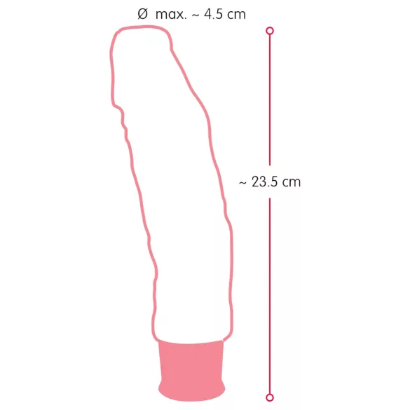 Nature Skin - levensechte vibrator (natuurlijk, 23 cm)