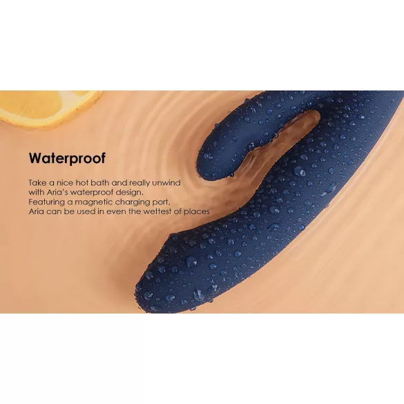 Svakom Aylin - oplaadbare vibrator met pulserende clitorisstimulator - blauw