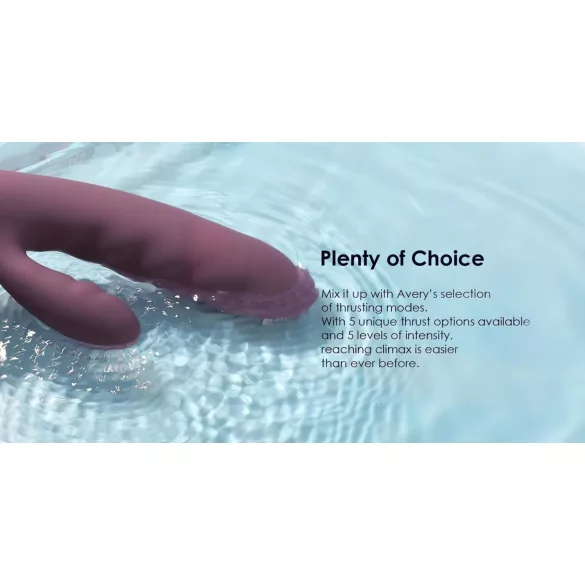 Svakom Avery - rabbit vibrator - oplaadbaar, stotend, met clitorisstimulator