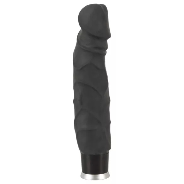 Nature Skin - levensechte vibrator (zwart, 22 cm)