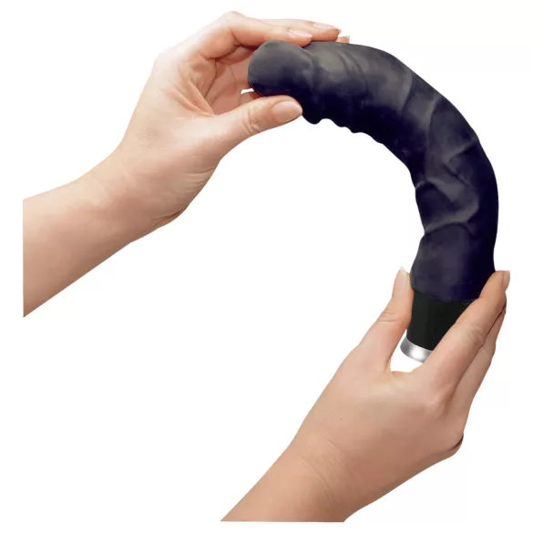Nature Skin - levensechte vibrator (zwart, 22 cm)
