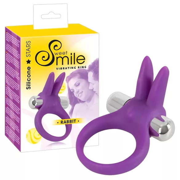 SMILE - Vibrerende penisring - rabbit stimulator - siliconen - paars