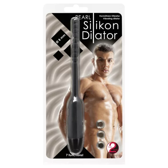 You2Toys - urethrale vibrator met bolletjes - 0,8cm - zwart