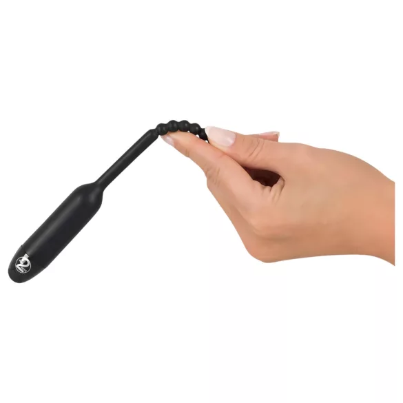 You2Toys - urethrale vibrator met bolletjes - 0,8cm - zwart
