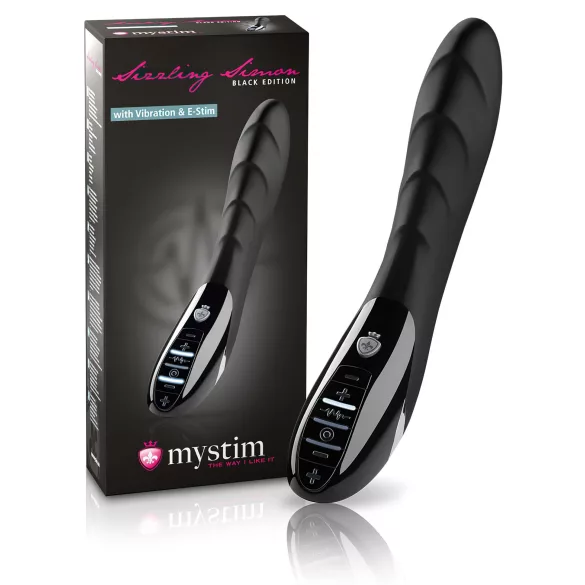 mystim Sizzling Simon - vibrator met elektrostimulatie - siliconen zwart