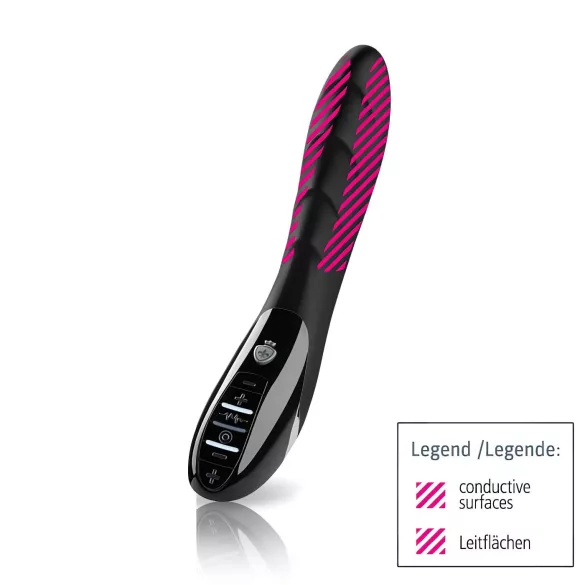 mystim Sizzling Simon - vibrator met elektrostimulatie - siliconen zwart