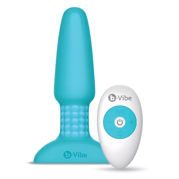 b-Vibe - anale vibrator met roterende kralen - oplaadbaar - turquoise