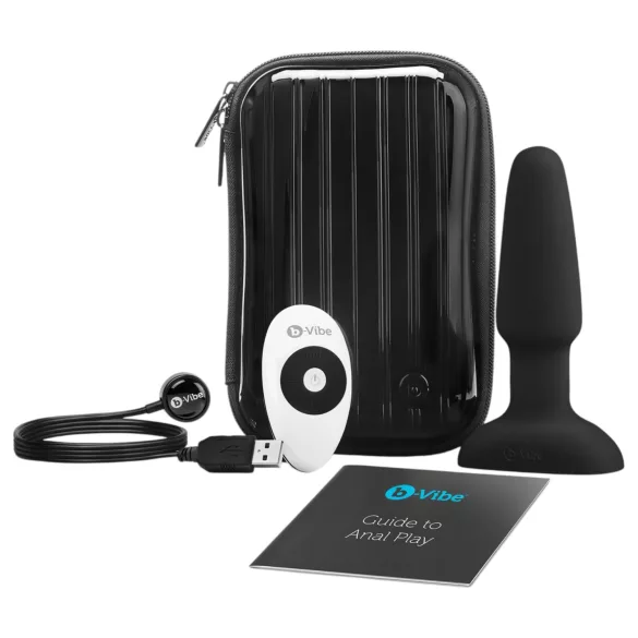 b-Vibe - roterende parels, oplaadbare anale vibrator (zwart)