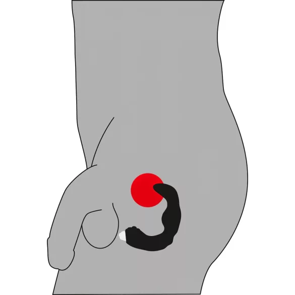 Rebel - prostaat vibrator gebogen - siliconen - zwart