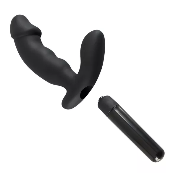 Rebel - prostaatvibrator met penis (zwart)