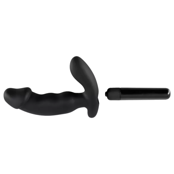 Rebel - prostaatvibrator met penis (zwart)