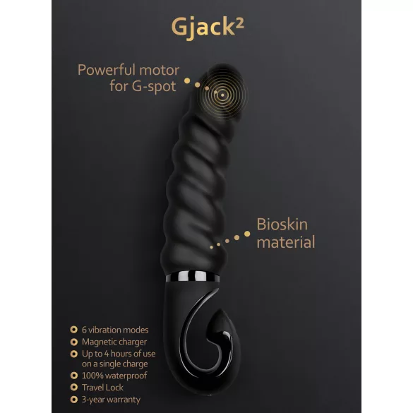 Gvibe G-jack 2 - oplaadbare vibrator - waterdicht siliconen - zwart