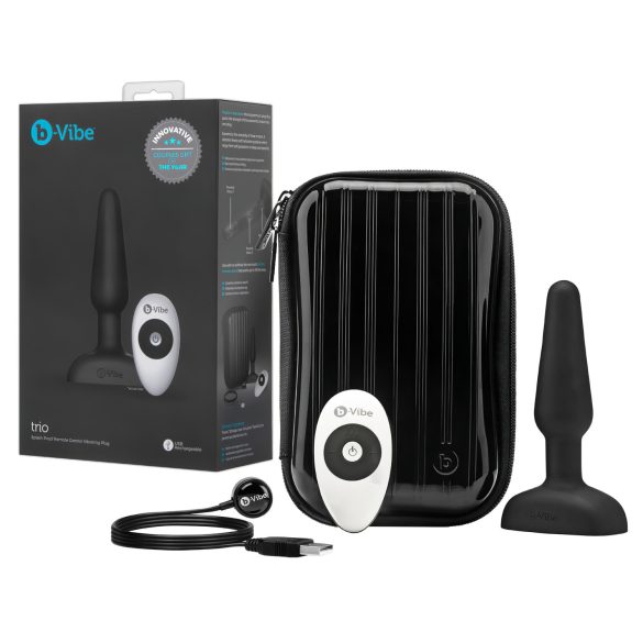 b-Vibe Trio - 3-motorig anaal vibrator (zwart)