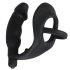 Black Velvet - Anale vibrator met penis- en balkring (zwart)