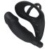 Black Velvet - Anale vibrator met penis- en balkring (zwart)