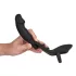 Black Velvets - anaal vibrator met penis- en balringen - zwart