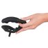 Black Velvet - Anale vibrator met penis- en balkring (zwart)