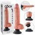 King Cock 10 zuignap vibrator (25 cm) - huidkleurig