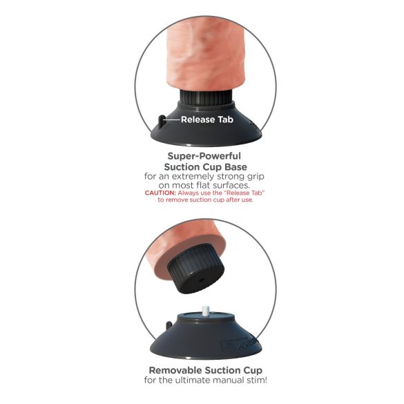 King Cock 10 zuignap dildo (25 cm) - naturel