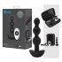 b-Vibe - drievoudige anale vibrator met kralen (zwart)