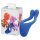 BeauMents Doppio - oplaadbaar, 3-motoren partnervibrator (blauw)