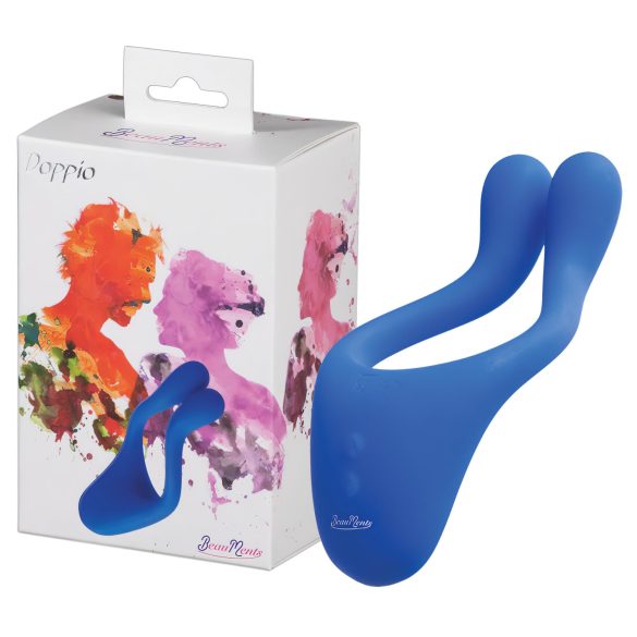 BeauMents Doppio - oplaadbaar, 3-motoren partnervibrator (blauw)