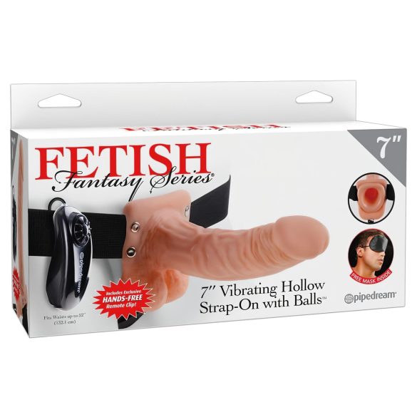 Fetish Strap-on 7 - verstelbare vibrerende dildo (naturel)