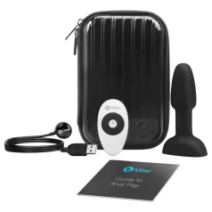 b-Vibe Rimming - anale vibrator met roterende kralen - zwart