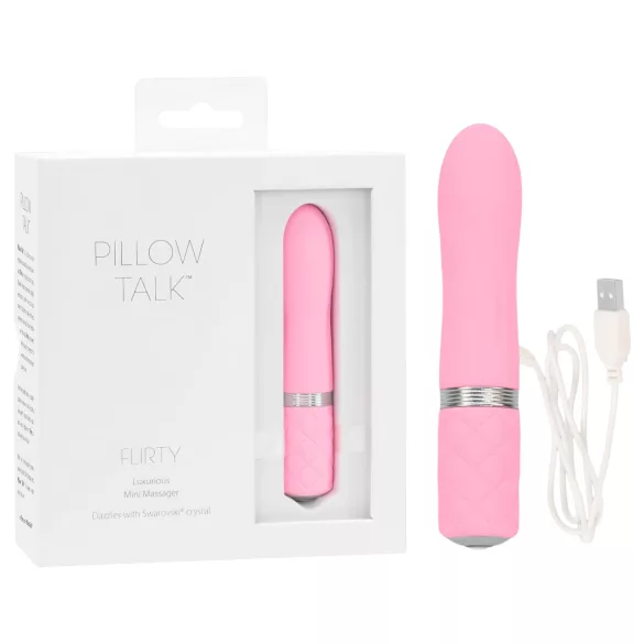 Pillow Talk Flirty - vibrator staaf oplaadbaar - siliconen roze