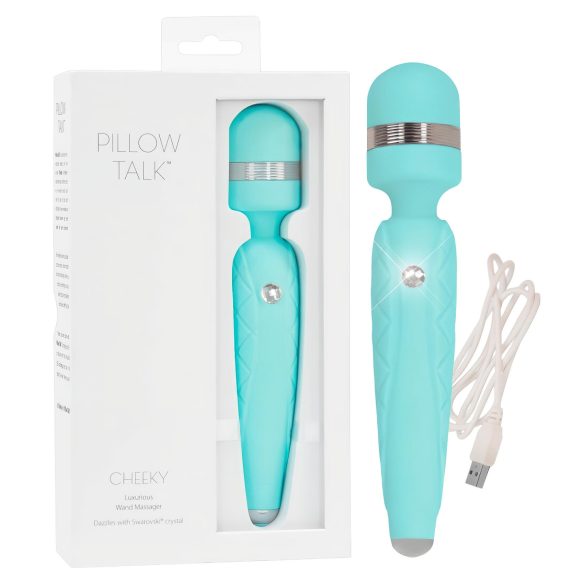 Pillow Talk Cheeky Wand - oplaadbare massage vibrator (turkoois)