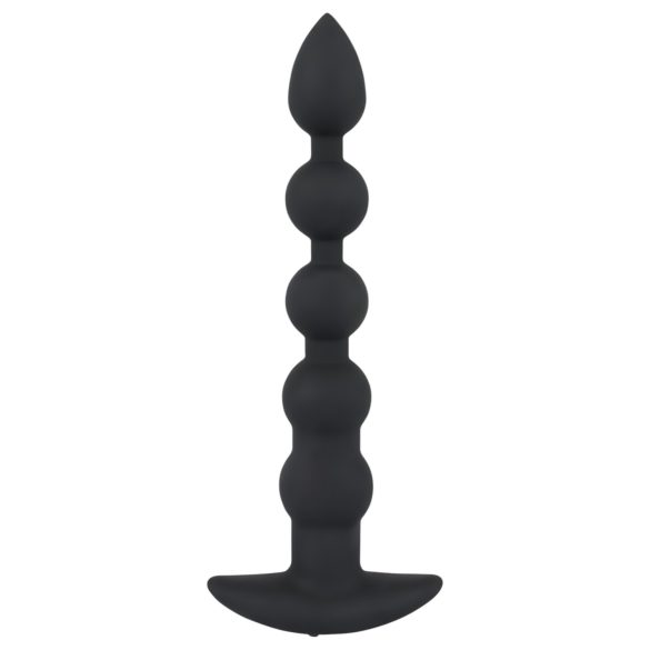 Black Velvet - Oplaadbare Anusvibrator met 5 Kralen (Zwart)