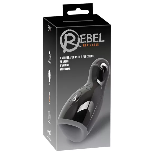 Rebel - verwarmde vibrerende op-en-neer masturbator - zwart
