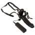 Double Thruster - zwarte dubbele strap-on vibrator