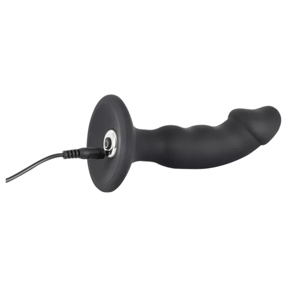 Black Velvets - oplaadbare anaal vibrator met penisvorm - zwart