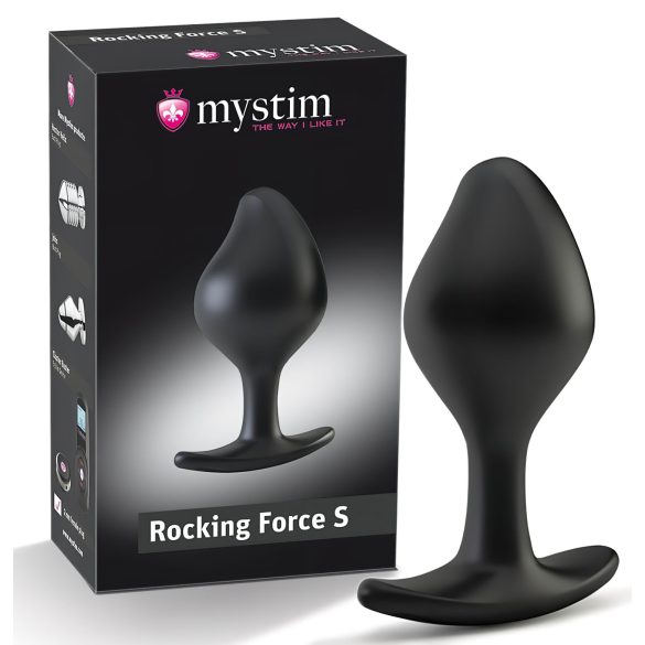 Mystim Rocking Force S - elektro anale plug - klein (zwart)