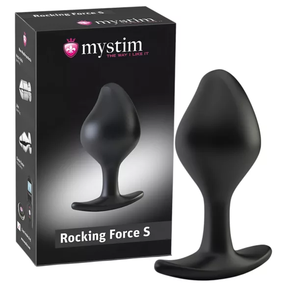 mystim Rocking Force S - elektro anale plug - klein (zwart)